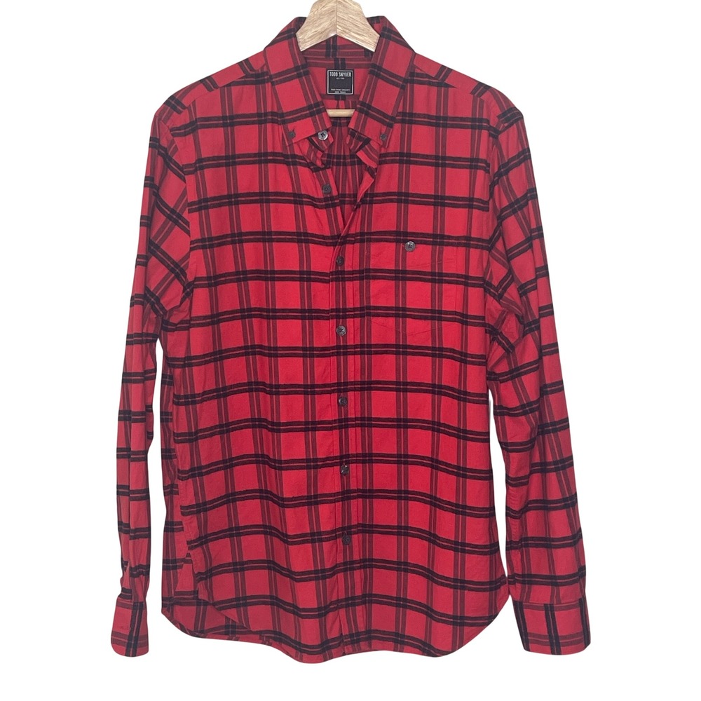 Todd Snyder Mens Red Black‎ Plaid Button Down Shirt Medium Long Sleeve Portugal